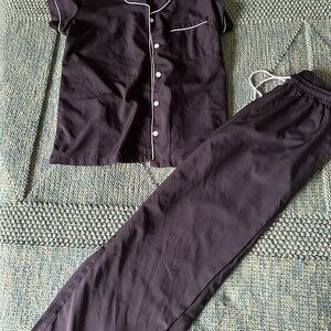 Black Pajama Set - Bridesmaid Pajamas - size S - 100% Polyester